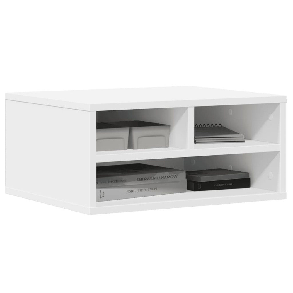 Produktbild för Skrivarställ vit 49x40x22,5 cm konstruerat trä