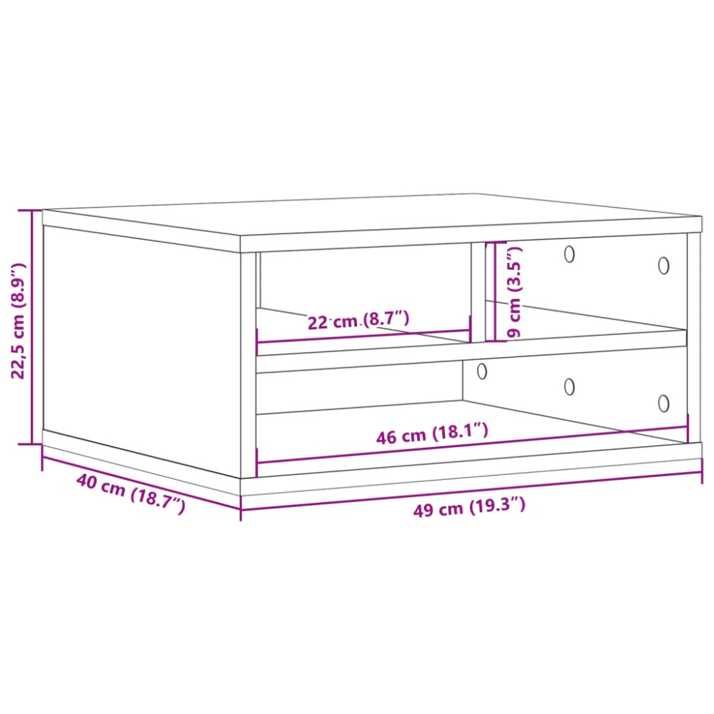 Produktbild för Skrivarställ sonoma-ek 49x40x22,5 cm konstruerat trä