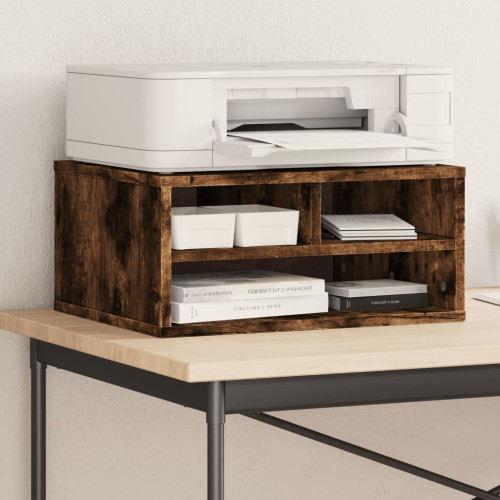 vidaXL Skrivarställ rökfärgad ek 49x40x22,5 cm konstruerat trä