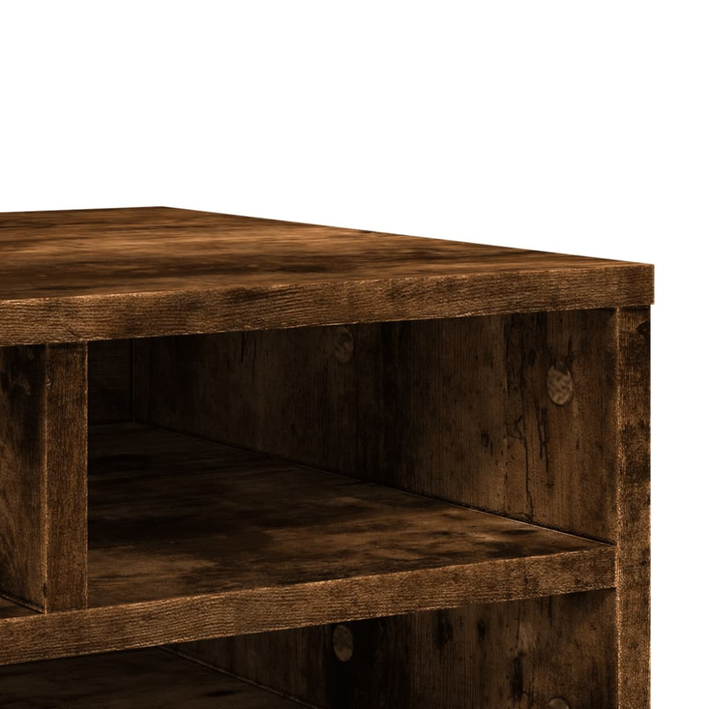 Produktbild för Skrivarställ rökfärgad ek 49x40x22,5 cm konstruerat trä