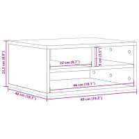 Produktbild för Skrivarställ rökfärgad ek 49x40x22,5 cm konstruerat trä