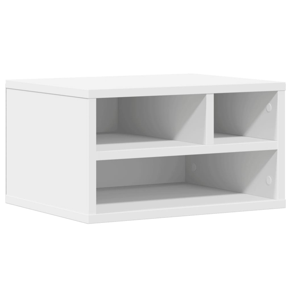 Produktbild för Skrivarställ vit 40x32x22,5 cm konstruerat trä