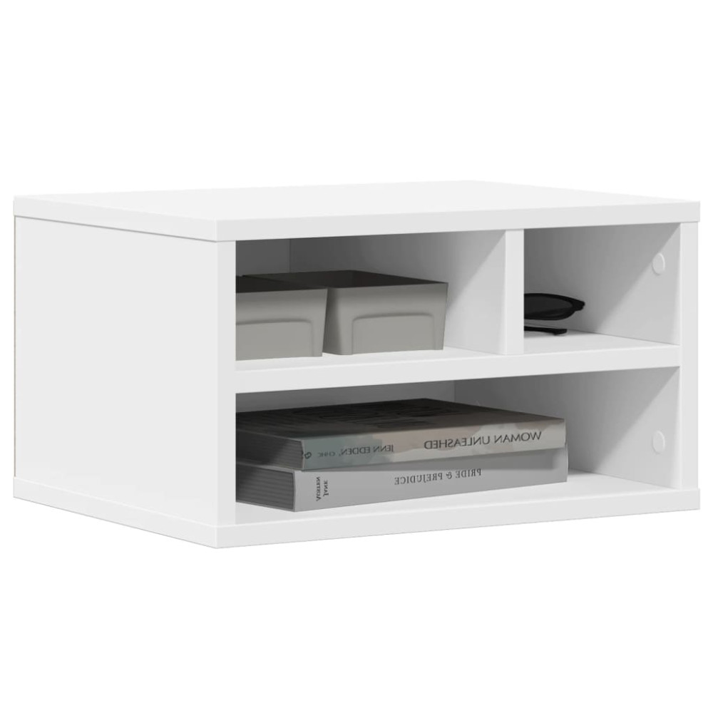 Produktbild för Skrivarställ vit 40x32x22,5 cm konstruerat trä