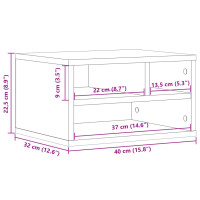 Produktbild för Skrivarställ vit 40x32x22,5 cm konstruerat trä