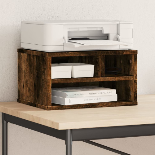 vidaXL Skrivarställ rökfärgad ek 40x32x22,5 cm konstruerat trä