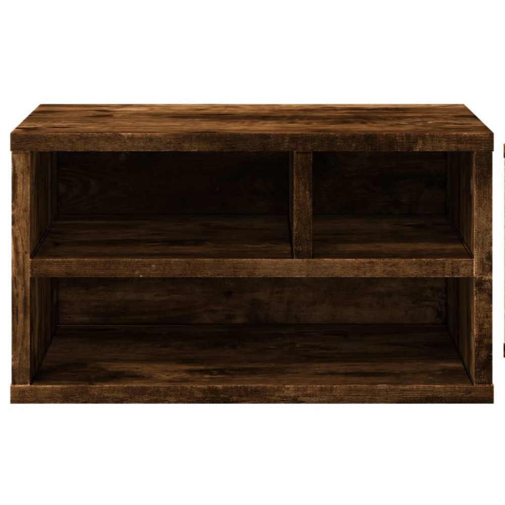 Produktbild för Skrivarställ rökfärgad ek 40x32x22,5 cm konstruerat trä