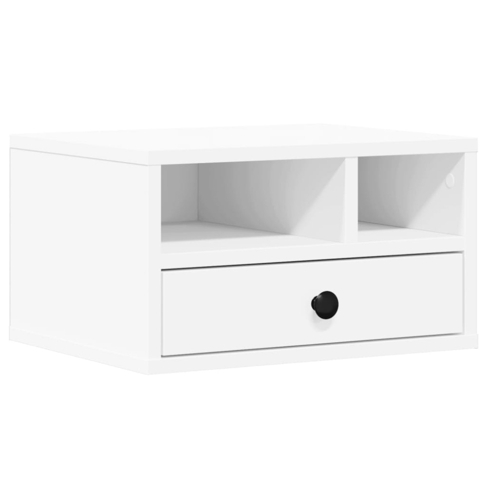 Produktbild för Skrivarställ vit 40x32x22,5 cm konstruerat trä