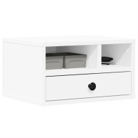 Produktbild för Skrivarställ vit 40x32x22,5 cm konstruerat trä