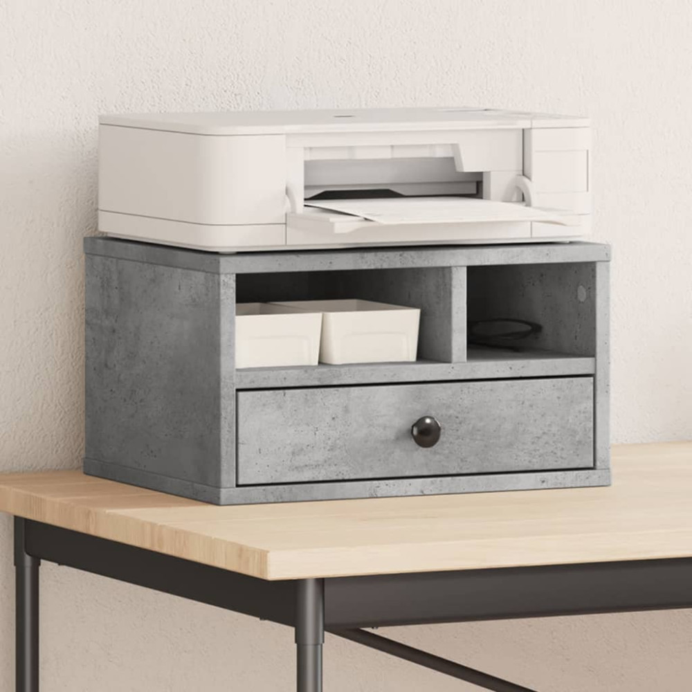 Produktbild för Skrivarställ betonggrå 40x32x22,5 cm konstruerat trä
