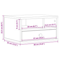 Produktbild för Skrivarställ betonggrå 40x32x22,5 cm konstruerat trä
