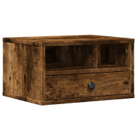 Produktbild för Skrivarställ rökfärgad ek 40x32x22,5 cm konstruerat trä