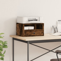 Produktbild för Skrivarställ rökfärgad ek 40x32x22,5 cm konstruerat trä
