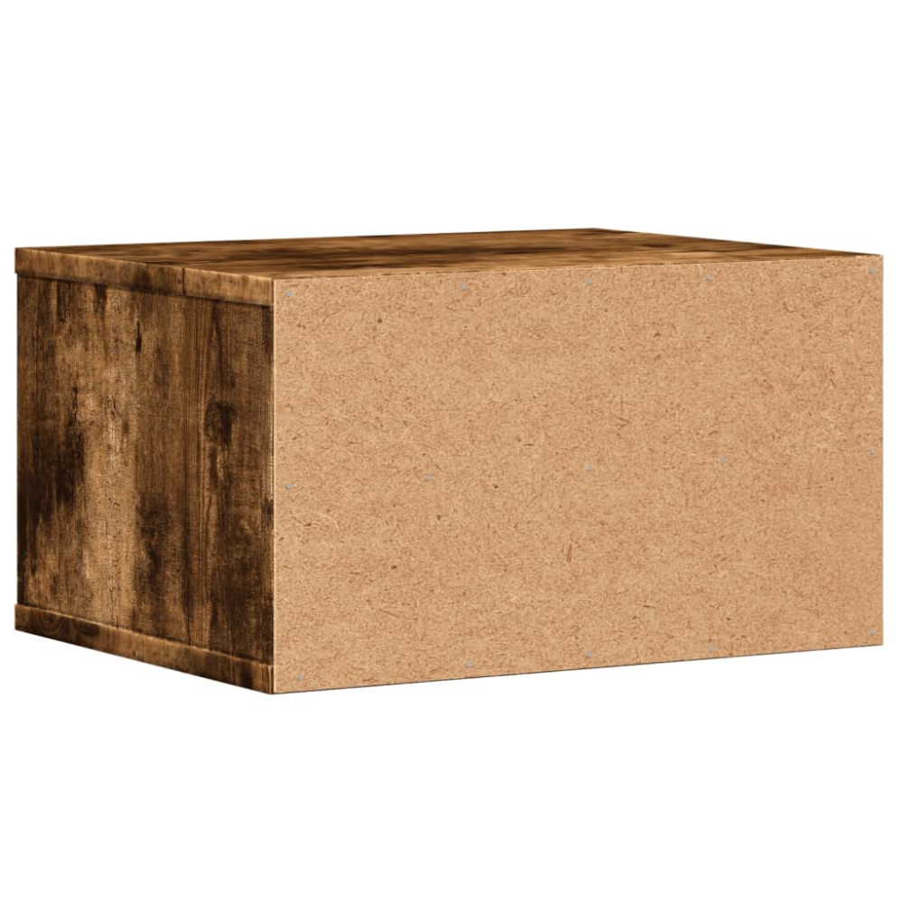 Produktbild för Skrivarställ rökfärgad ek 40x32x22,5 cm konstruerat trä