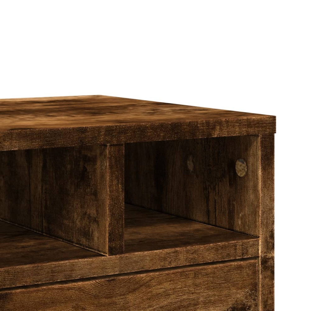 Produktbild för Skrivarställ rökfärgad ek 40x32x22,5 cm konstruerat trä