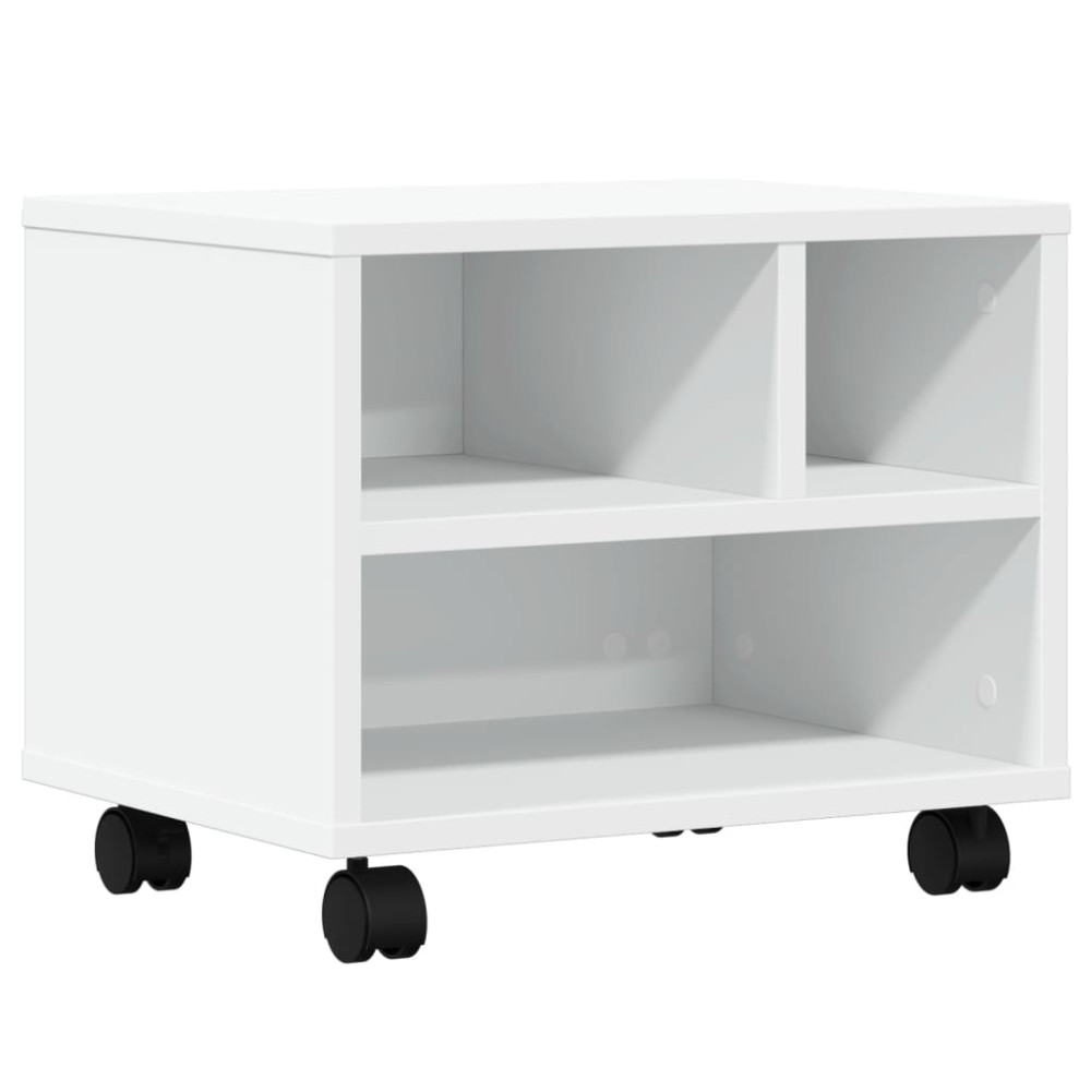 Produktbild för Skrivarställ med hjul vit 41x32x34,5 cm