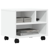 Produktbild för Skrivarställ med hjul vit 41x32x34,5 cm