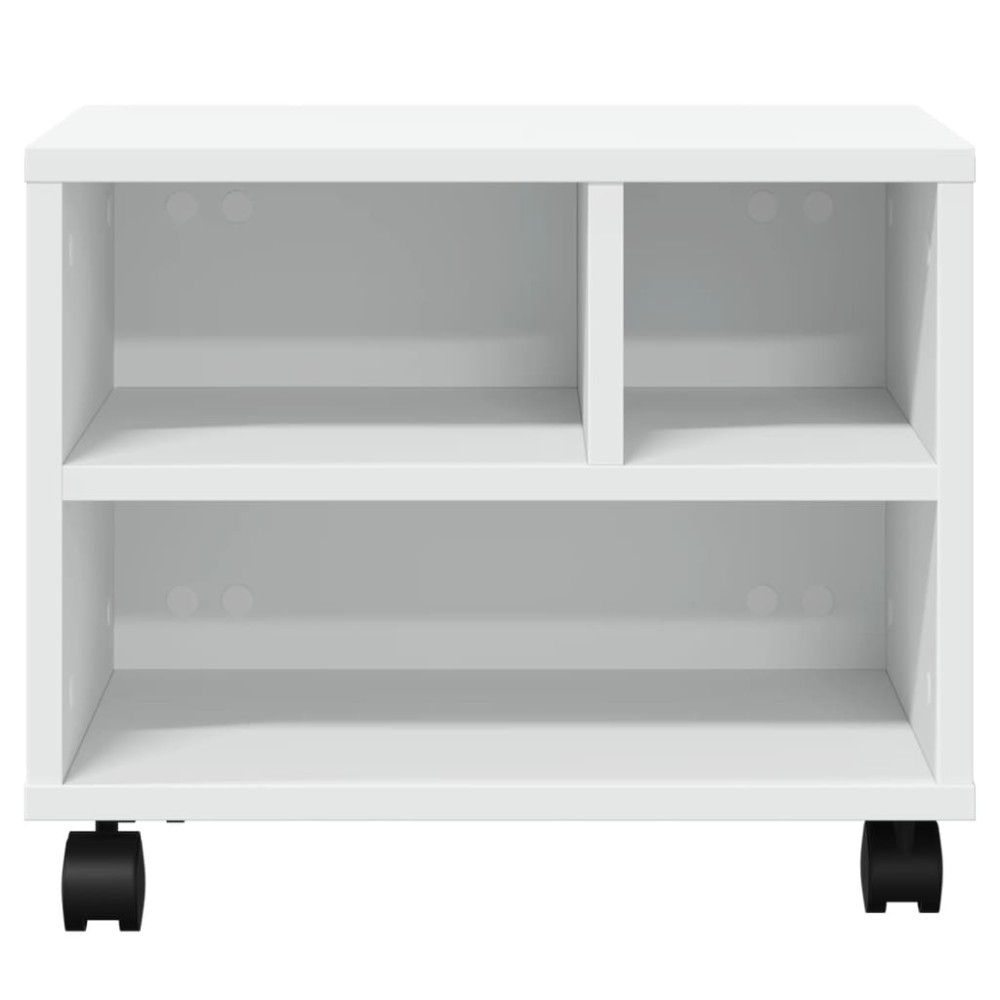 Produktbild för Skrivarställ med hjul vit 41x32x34,5 cm