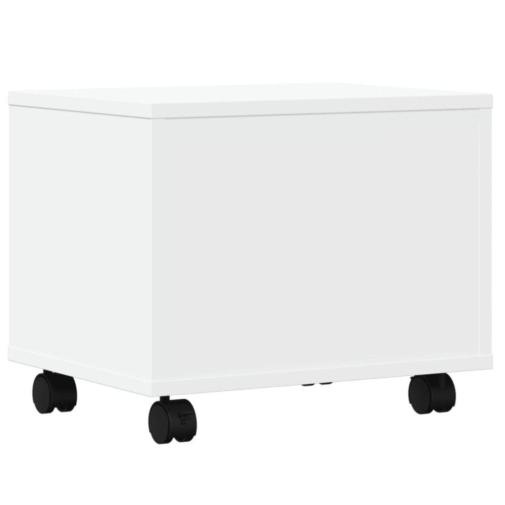 Produktbild för Skrivarställ med hjul vit 41x32x34,5 cm
