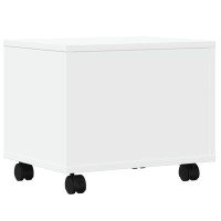 Produktbild för Skrivarställ med hjul vit 41x32x34,5 cm