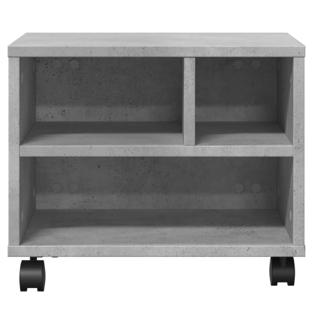 Produktbild för Skrivarställ med hjul betonggrå 41x32x34,5 cm