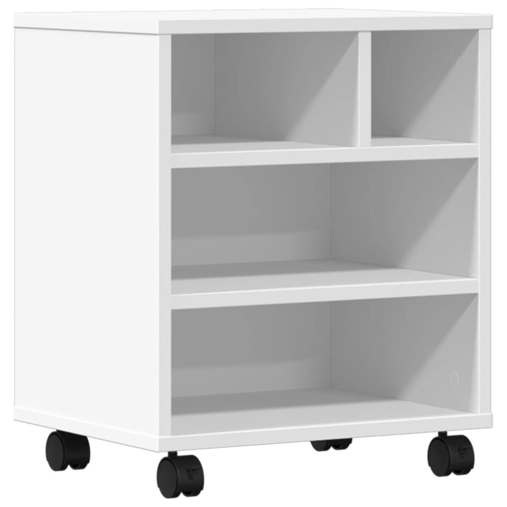Produktbild för Skrivarställ med hjul vit 41x32x48 cm