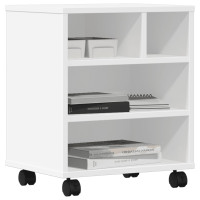Produktbild för Skrivarställ med hjul vit 41x32x48 cm