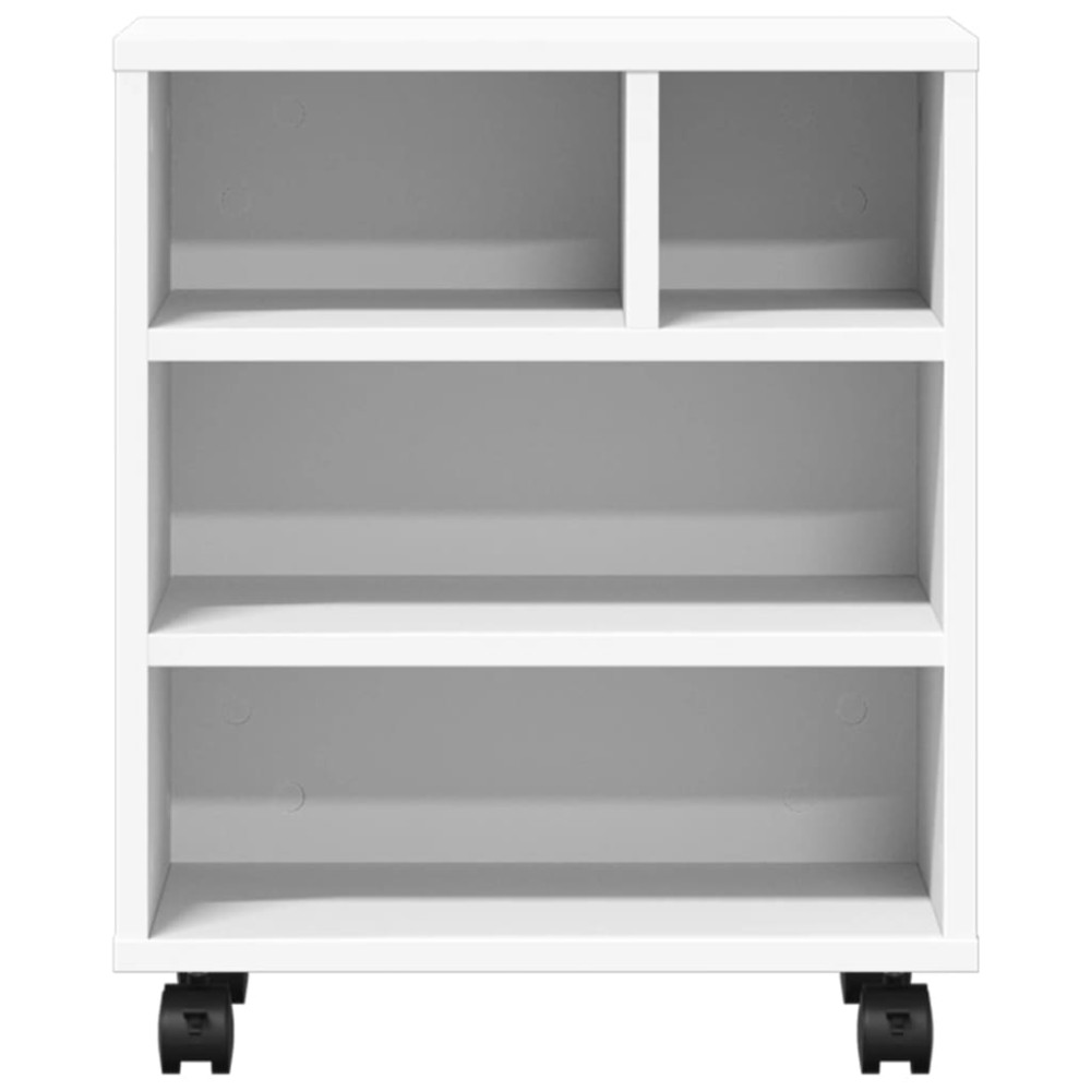 Produktbild för Skrivarställ med hjul vit 41x32x48 cm
