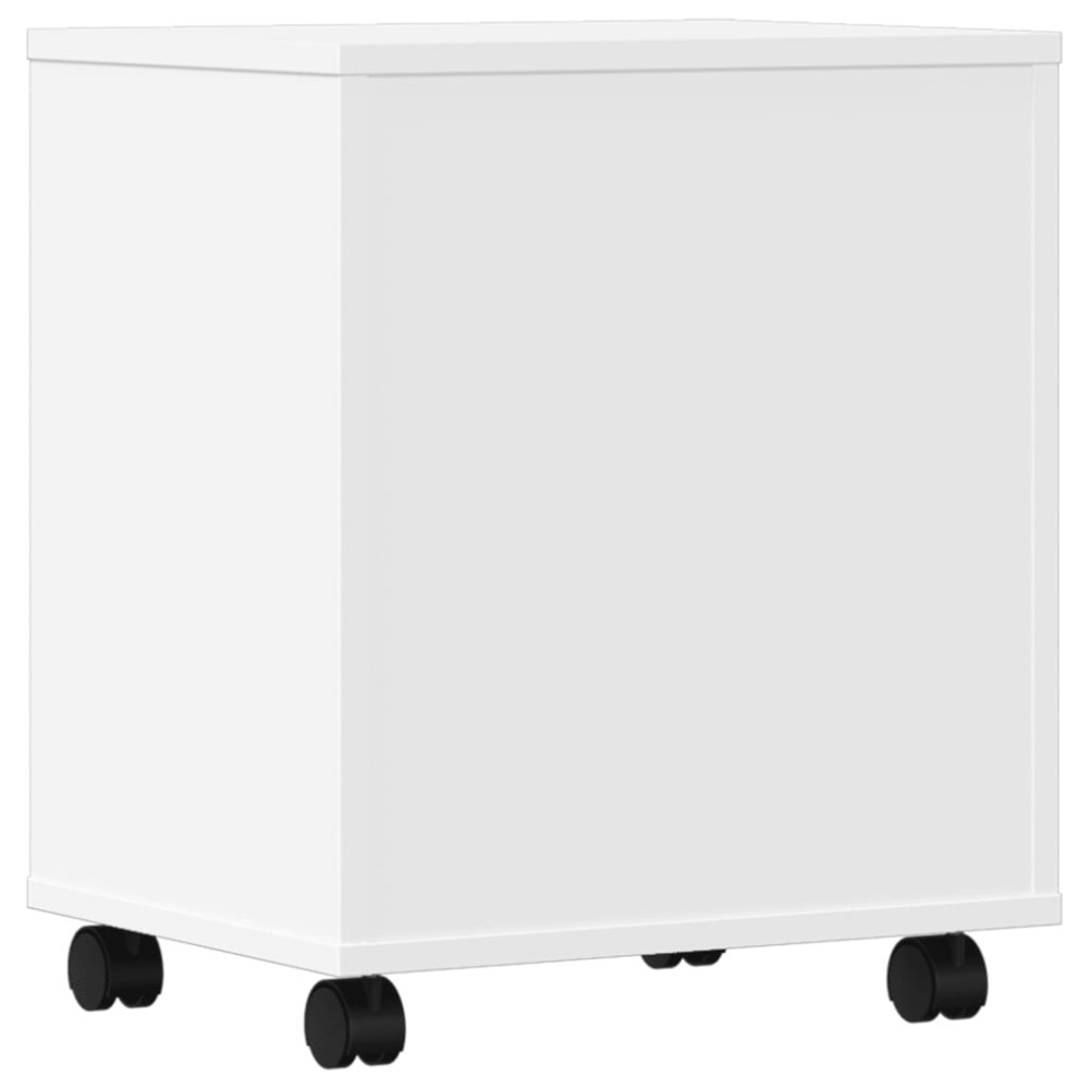 Produktbild för Skrivarställ med hjul vit 41x32x48 cm
