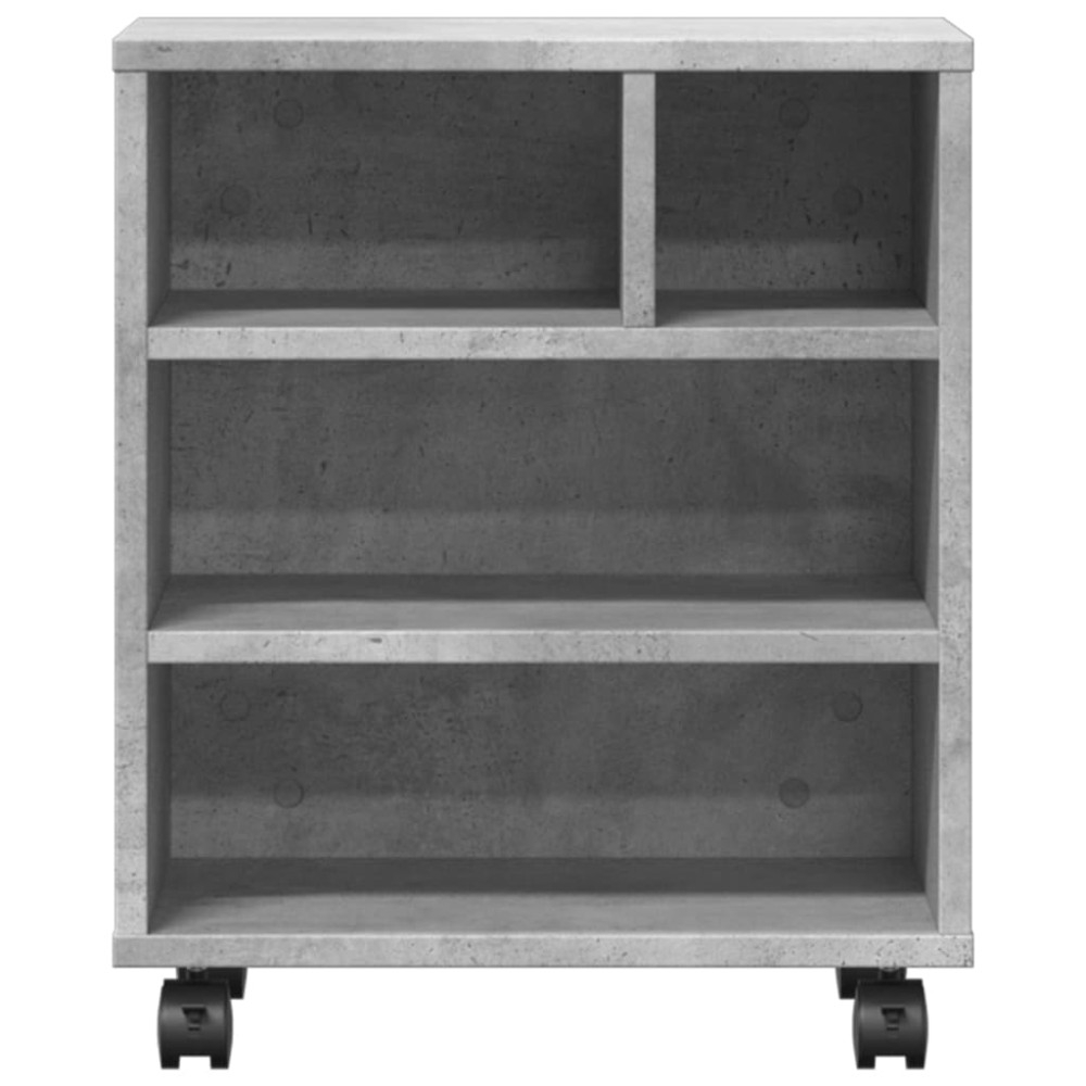 Produktbild för Skrivarställ med hjul betonggrå 41x32x48 cm