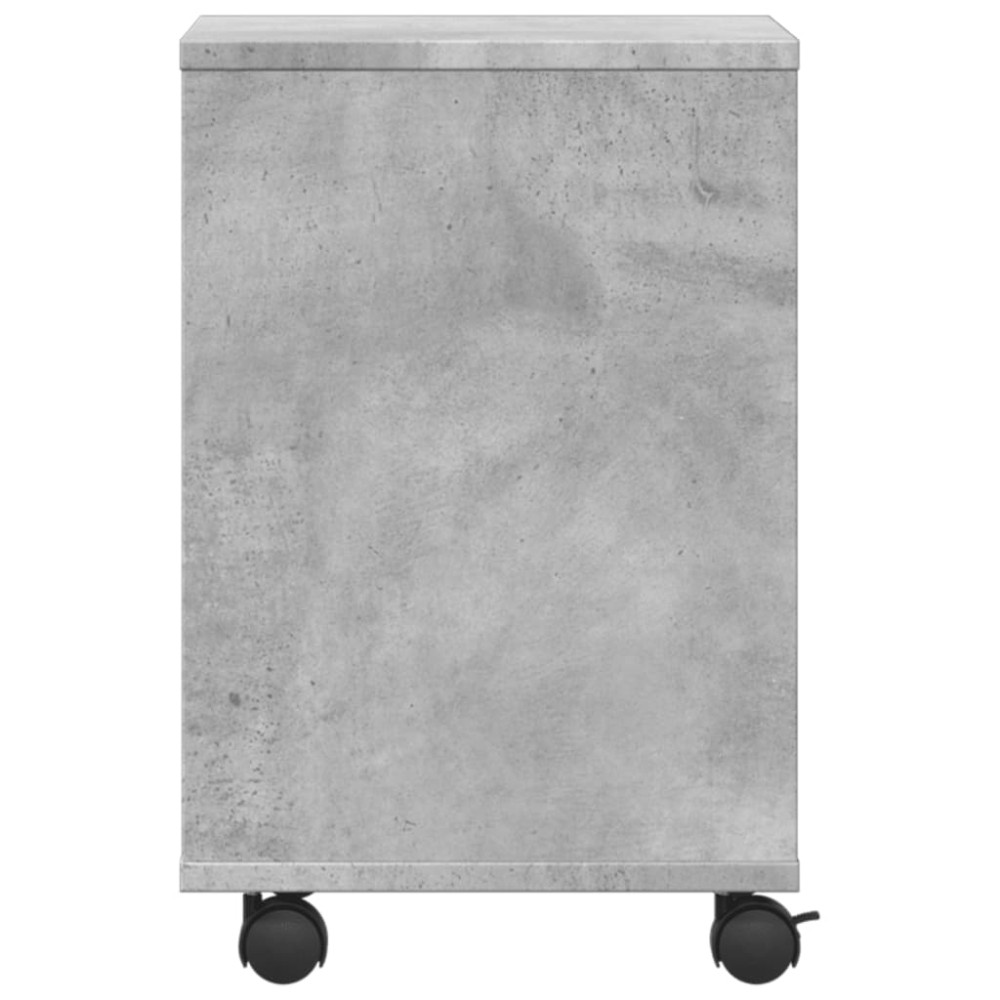 Produktbild för Skrivarställ med hjul betonggrå 41x32x48 cm