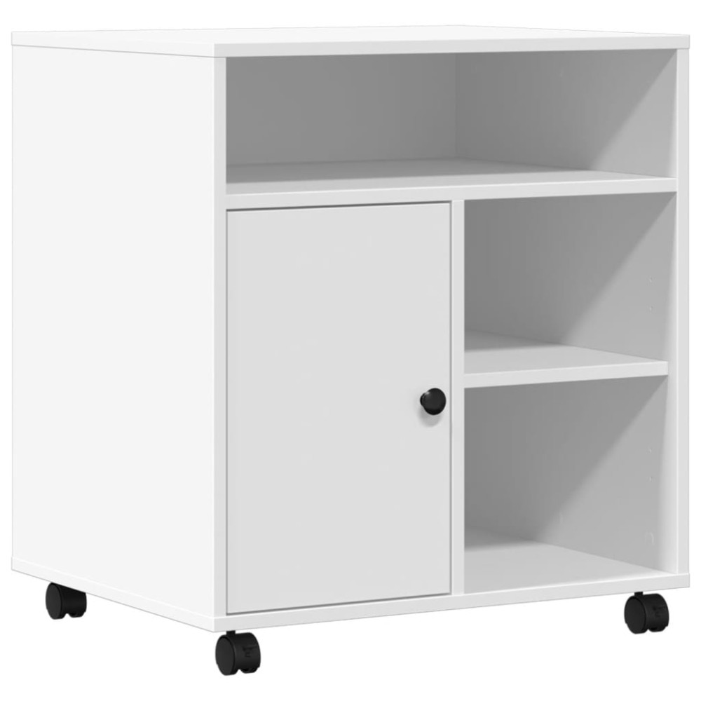 Produktbild för Skrivarställ med hjul vit 60x50x67 cm