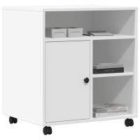 Produktbild för Skrivarställ med hjul vit 60x50x67 cm