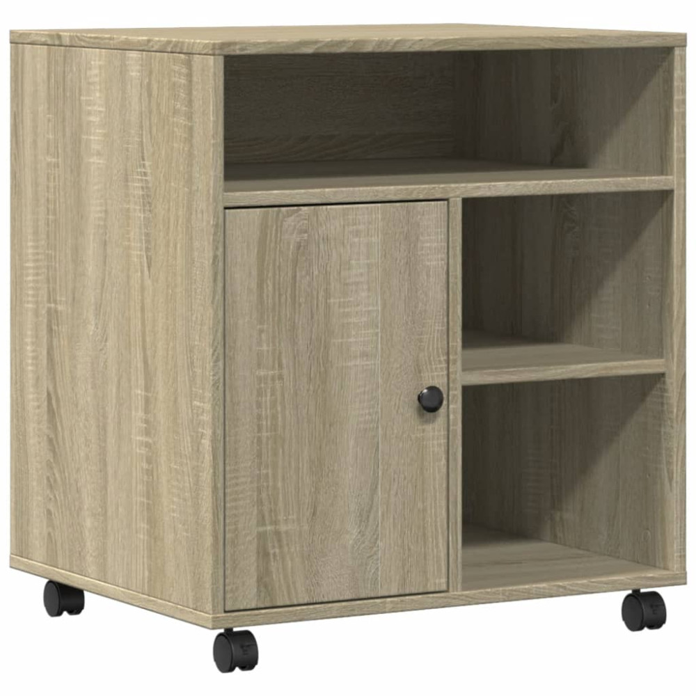 Produktbild för Skrivarställ med hjul sonoma-ek 60x50x67 cm