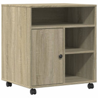 Produktbild för Skrivarställ med hjul sonoma-ek 60x50x67 cm