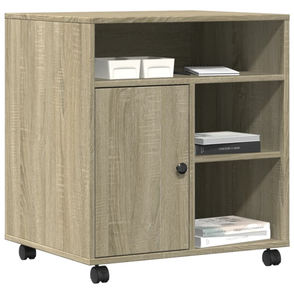 Produktbild för Skrivarställ med hjul sonoma-ek 60x50x67 cm