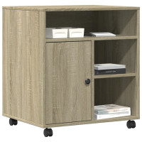 Produktbild för Skrivarställ med hjul sonoma-ek 60x50x67 cm