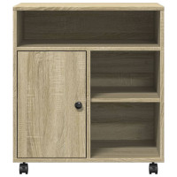 Produktbild för Skrivarställ med hjul sonoma-ek 60x50x67 cm
