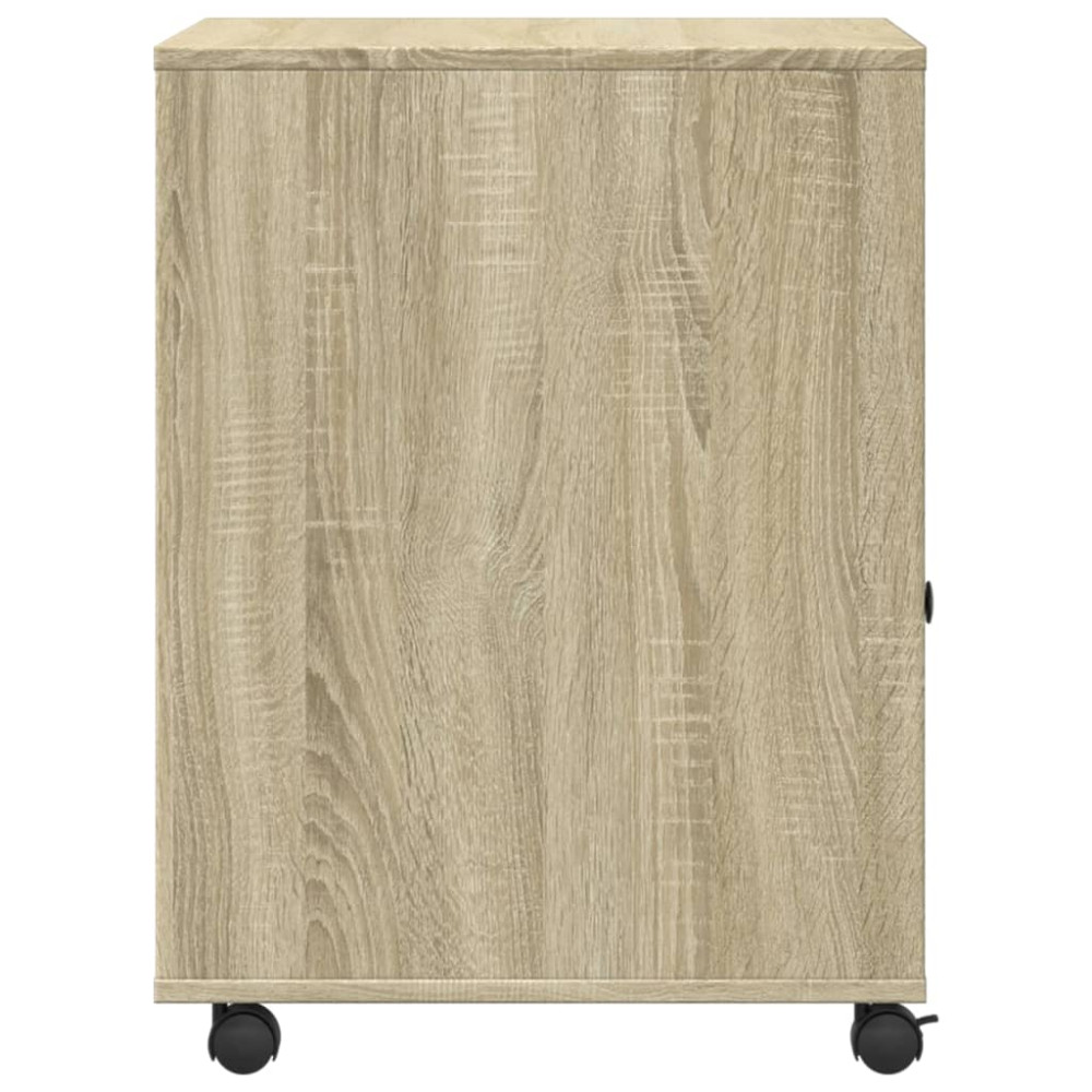 Produktbild för Skrivarställ med hjul sonoma-ek 60x50x67 cm
