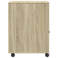 Produktbild för Skrivarställ med hjul sonoma-ek 60x50x67 cm