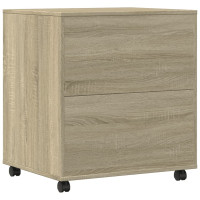 Produktbild för Skrivarställ med hjul sonoma-ek 60x50x67 cm