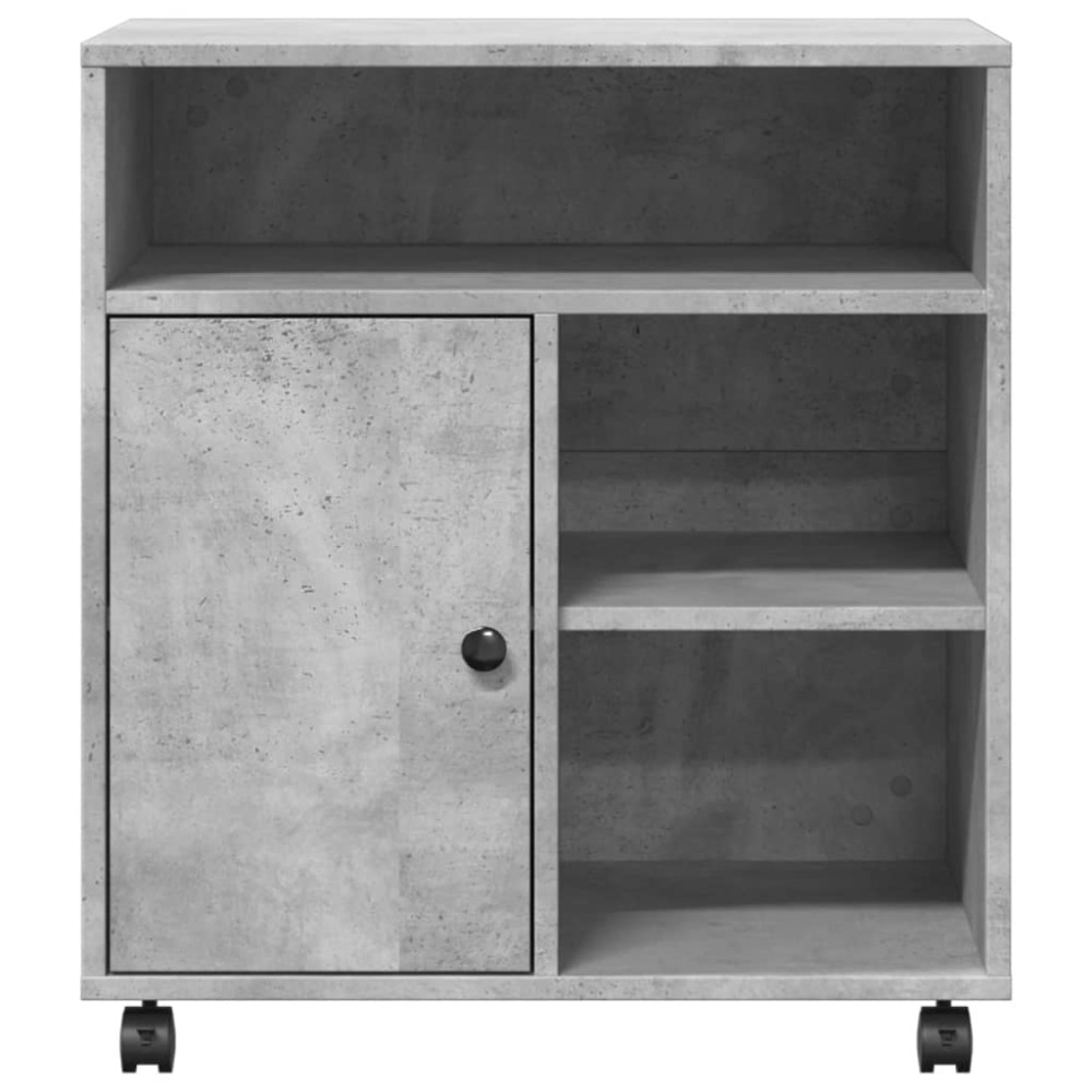 Produktbild för Skrivarställ med hjul betonggrå 60x50x67 cm