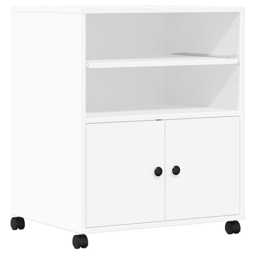 Produktbild för Skrivarställ med hjul vit 60x48x74 cm