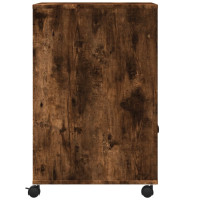 Produktbild för Skrivarställ med hjul rökfärgad ek 60x48x74 cm