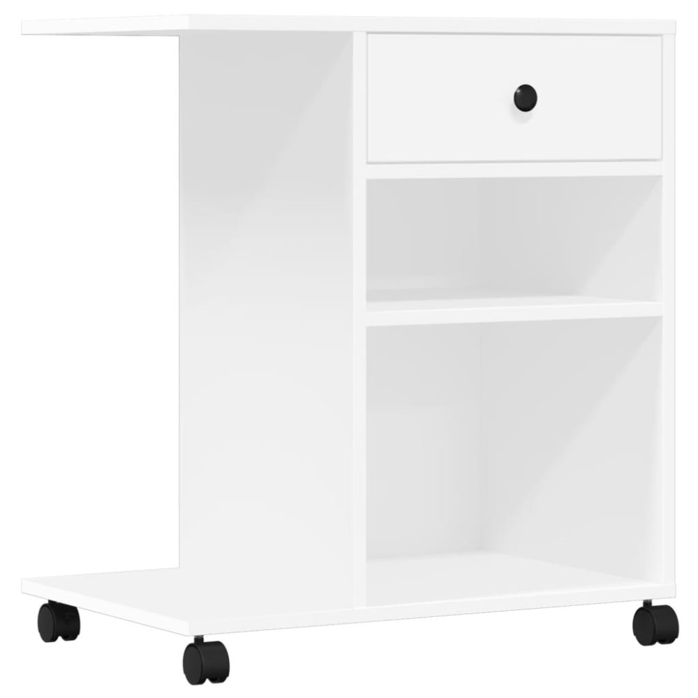Produktbild för Skrivarställ med hjul vit 60x40x68,5 cm