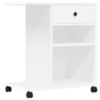 Produktbild för Skrivarställ med hjul vit 60x40x68,5 cm