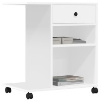 Produktbild för Skrivarställ med hjul vit 60x40x68,5 cm