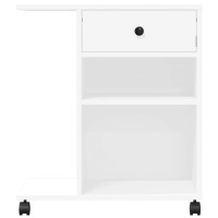 Produktbild för Skrivarställ med hjul vit 60x40x68,5 cm
