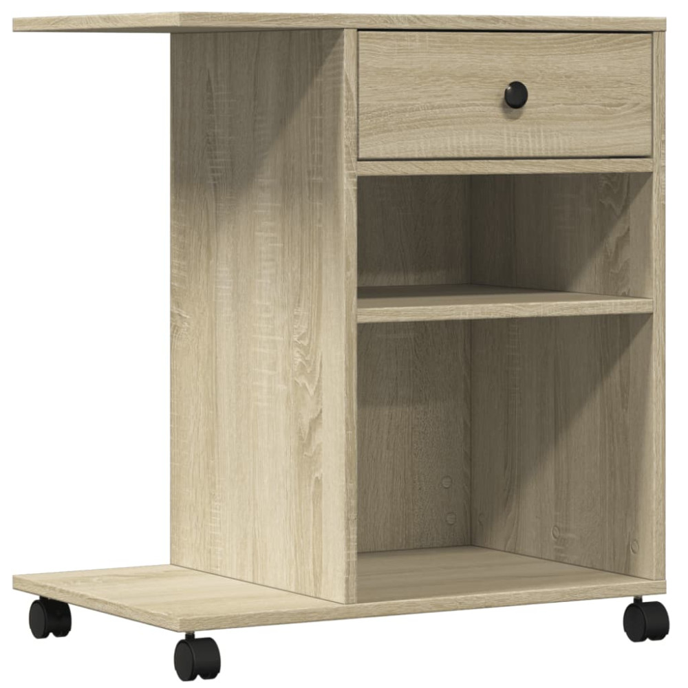 Produktbild för Skrivarställ med hjul sonoma-ek 60x40x68,5 cm