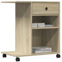 Produktbild för Skrivarställ med hjul sonoma-ek 60x40x68,5 cm