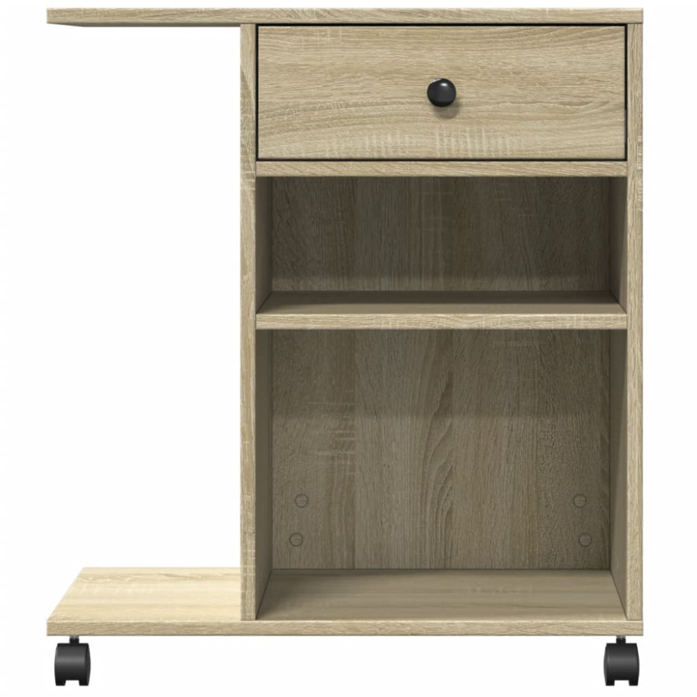 Produktbild för Skrivarställ med hjul sonoma-ek 60x40x68,5 cm